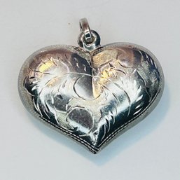 Sterling Silver Heart Pendant 4.75 G