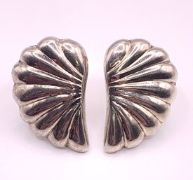 Sterling Silver Shell Earrings 6.3g Damaged