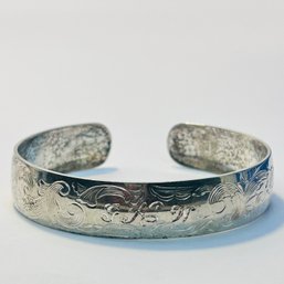 S Kirk And Son Sterling Silver Cuff Bracelet With Engraved GKW 19.63 G