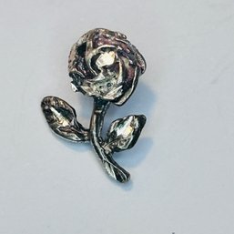 Sterling Silver Rose Pendant, 1.10 G