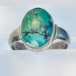 Sterling Silver Turquoise Ring Sz 6.5, 3.45 G