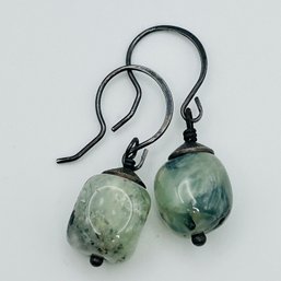 Sterling Silver NEPHRITE Dangle Earring 7.26 G