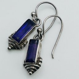 Sterling Silver Amethyst Earrings Took Back 3.79 G