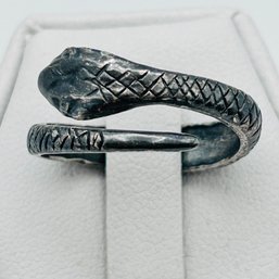 Sterling Silver Bypass Snake Ring Size 7.5, 2.71 G