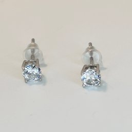 Sterling Silver Studs Clear Stones .52 G