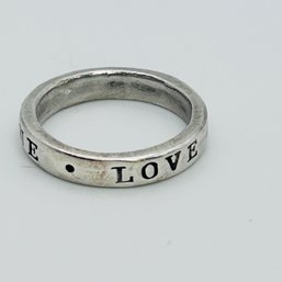 China Sterling Silver Band Engraved Size 6, 3.67 G  True Love Waits