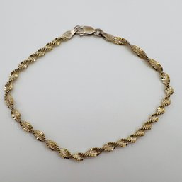 RCI, Italy, Sterling Silver Twisted Chain Bracelet With Gold And Silver Color 2.76 G