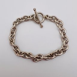 Sterling Silver Rolo Chain Link Bracelet Toggle Clasp 20.89 G