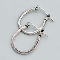 Sterling Silver Hinge Hoop Earrings 1.14 G