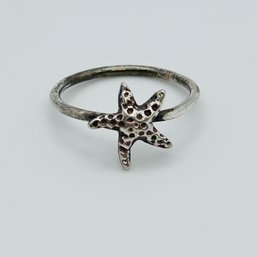 Sterling Silver Starfish Ring Size 5, 1.23 G