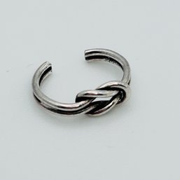 Sterling Silver Knotted Tow Ring Adjustable .5 G