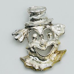 Sterling Silver Solid Clown Pendant 5.41 G