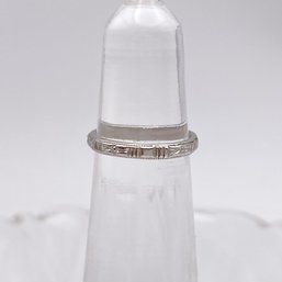 Tiny Engraved Midi Sterling Ring Sz 1 0.6g