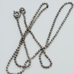 Sterling Silver Bead Chain Necklace 2.74 G