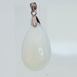 Sterling Silver Opaque Stone Pendant, 3.65 G