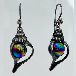 Abalone Sterling Silver Seashell Earring 7.93 G