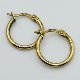 EHC Sterling, Silver Gold Colored Hinge Hoops 1.32 G