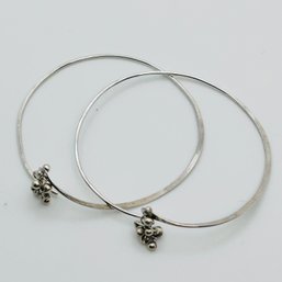 Sterling Silver Threaded Hoops, 2.17 G