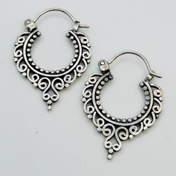 Sterling Silver Hinge Back Earrings 4.07 G