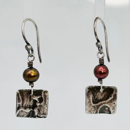 Sterling Silver Dangle Earrings 2.64 G