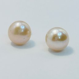 Sterling Silver Pearl Stud Earrings 1.7 G