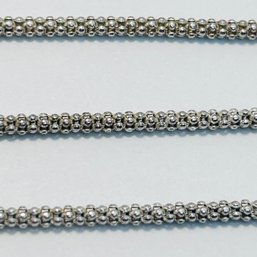 Italy, Sterling Silver Popcorn Chain Adjustable Clasp  3.7 G