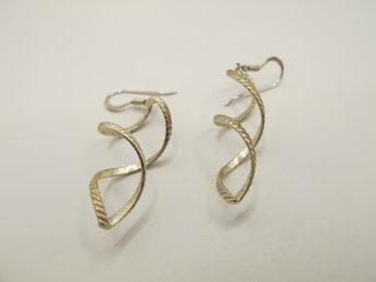 Modern Sterling Twist Earrings 2.67g