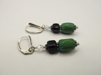 Sterling Earrings With Beads 4.89g