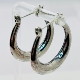 Sterling Silver Hoop Earrings With Hinge Back 5.57 G