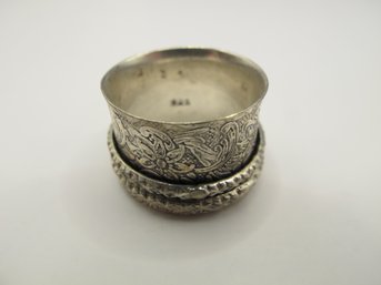 Large Sterling Band With Smaller Band Accents 6.74g  Size 10