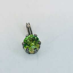 Sterling Silver Pendant With Green Stone .38 G