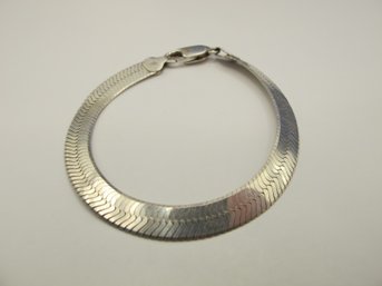 Wide Sterling Herringbone Bracelet 8.67g