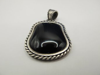 BARSE Sterling Pendant With Black Stone 17.56g
