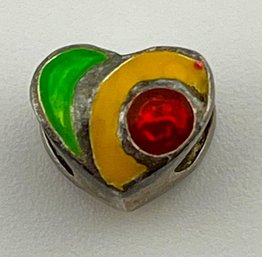 Sterling Multi-colored Heart Charm 1.60g
