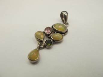 ARYA Sterling Pendant With Multi Colored Stones 5.46g
