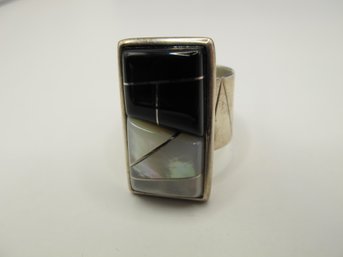 DIR CHINA Large Modern Ring With Art Deco Stone 13.42g  Size 8