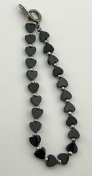 OSTER Bracelet With Black Heart Beads 3.77g