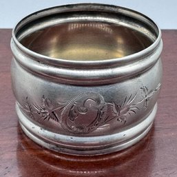 Engraved Sterling Silver Napkin Ring - 15.22 Grams