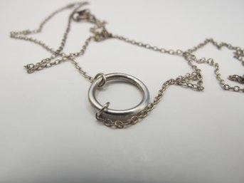 Sterling Chain With Hoop Pendant 1.67g
