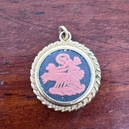 Wedgwood Basalt & Terracotta Chariot Jasperware Gold Filled Pendant - 1.54 Grams