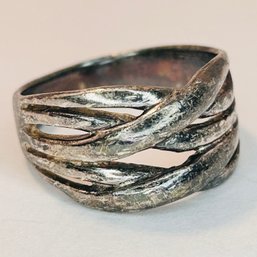 FAS Sterling Silver Ring With Wrap Details Size 7, 4.63 G