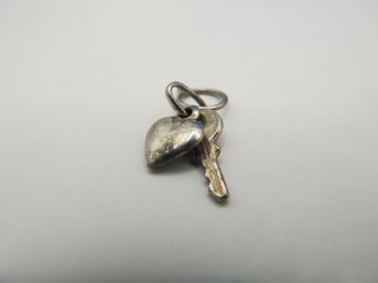 Sterling Heart And Key Charm 1.14g