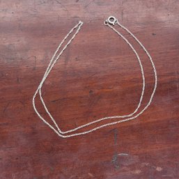 18' Delicate 10K White Gold Necklace - 0.55 Grams