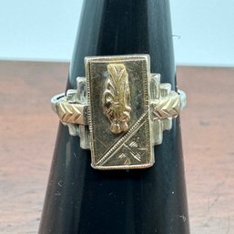 Sterling & 10K Gold Class Ring - 2.42 Grams - About A Size 6