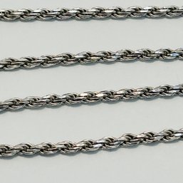 Italy, Sterling Silver Rope To Necklace 15.63 G