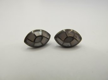 Sterling Stud Mosaic Earrings 1.78g
