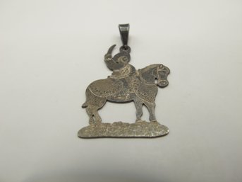 Sterling Silver Horse Riding Pendant 1.33g