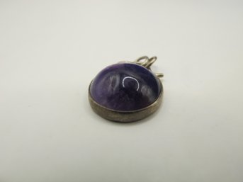 Purple Stone Set In Sterling Pendant 2.91g