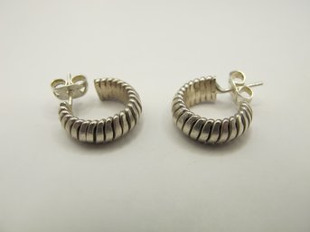 Sterling Segmented Hoop Earrings 4.52g