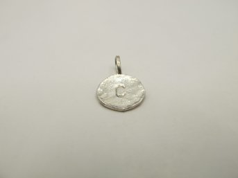 Small Round Sterling 'C' Pendant .90g